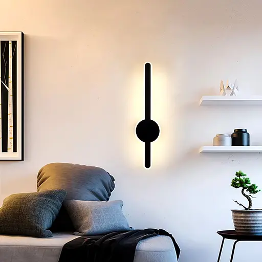 Удлиненное светодиодное черное бра 40 см Line F Арт. WJ020/400 BK - фото 1