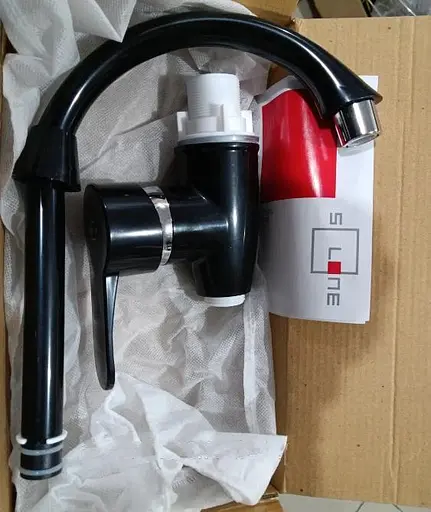 Смеситель для кухни Solone LAP4-C030KB однорычажный пластик Черный 30412 - фото 3