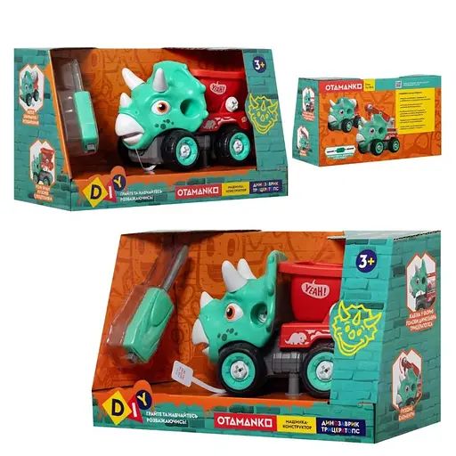 Машинка-конструктор Otamanko Трицератопс самоскид Бірюзовий/червоний - фото 3