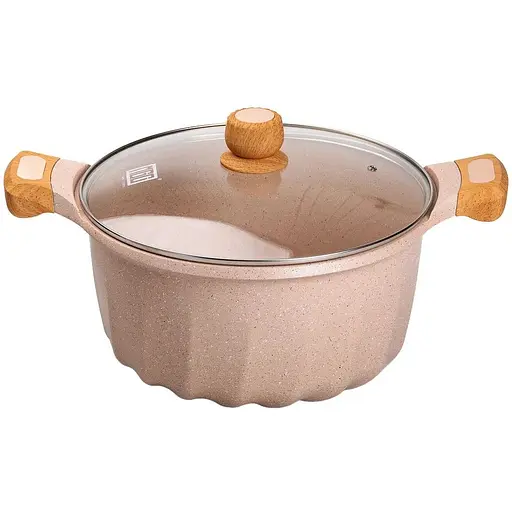 Набор кастрюль MGC алюминиевых 5,3/8,2/11,8 л с керамическим покрытием, бежевый HP-4-402 - фото 4