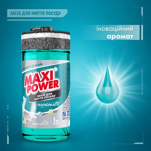 Средство для мытья посуды Maxi Power Nanomatic 1 л - фото 2