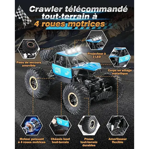 Автомобіль Aucaer з дистанційним керуванням 4x4 All Terrain - висока швидкість 20 км/год з незалежною підвіскою - фото 5