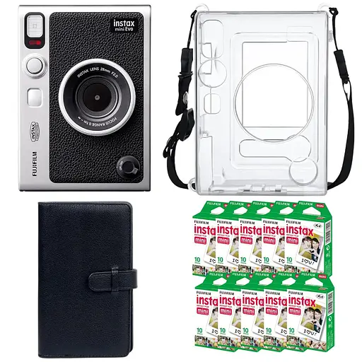 Подарочный набор камера Fujifilm Instax Mini EVO, Фотобумага 100 шт, Прозрачный чехол, Фотоальбом 108 фото - фото 1