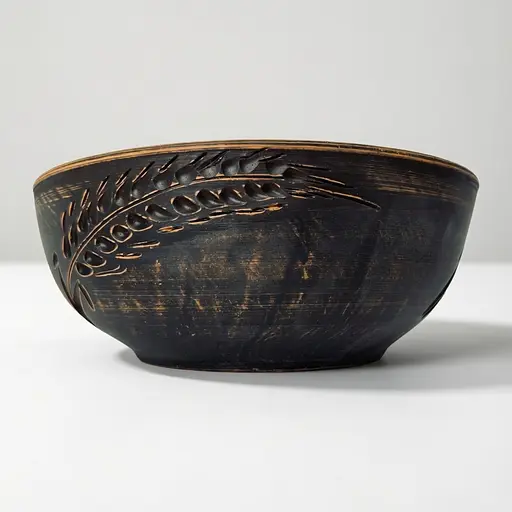 Миска из красной глины Колосок молоченная керамика Украинская глиняная посуда 1 л - фото 7