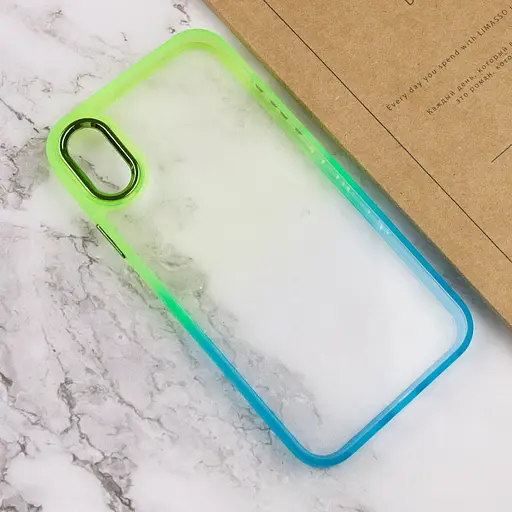 Чохол Epik TPU+PC Fresh sip series для Apple iPhone XS Max 6.5 Бірюзовий/Лимонний - фото 3