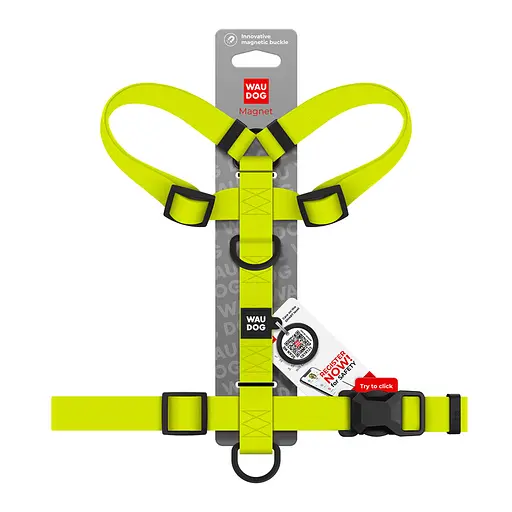 Шлея для собак водостійка анатомічна Н-подібна Waudog Magnet з QR-паспортом магнітна пряжка-фастекс L Ш 25 мм А 50-85 см В - фото 5