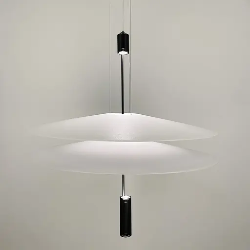 Дизайнерский 2-х ярусный светильник КРЫЛЬЯ СВЕТА с черным основанием Line.F MJ 14-680+680 BK - фото 1