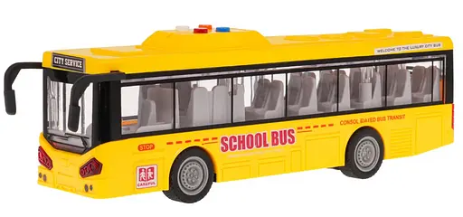 Детский автобус Ramiz 1:16 со светом и звуком желтый - фото 3