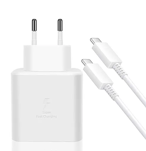 Зарядний пристрій комплект із кабелем Samsung 45 W 1 вихід USB-C PD білий (EP-TA845XWE) - фото 1