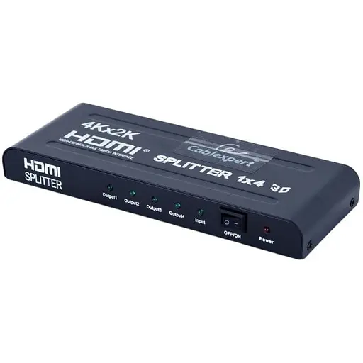 Розгалужувач HDMI сигналу Cablexpert DSP-4PH4-02 Black на 4 порти HDMI V1.4 до 20 м