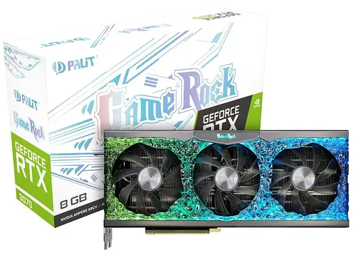 Відеокарта Palit RTX 3070 8Gb GameRock (NE63070019P2-1040G) (GDDR6, 256 bit, PCI-E v4.0) Б/в - фото 6
