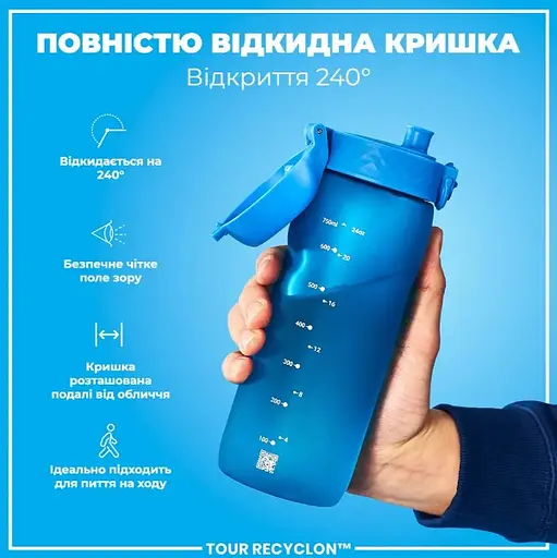 Пляшка для води ION8 750 мл (ЕКО пляшка) BPA Free Blue (I8RF750BLU) - фото 3