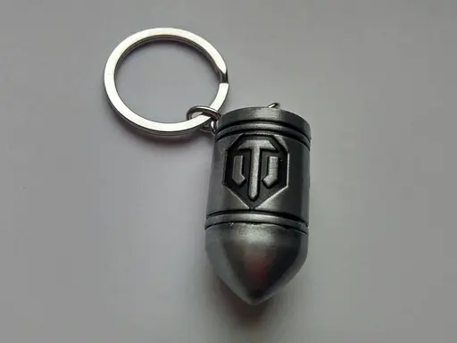 Брелок GeekLand Світ танків КУЛЯ World of Tanks срібло 4.2 см WoT 21.89 - фото 1