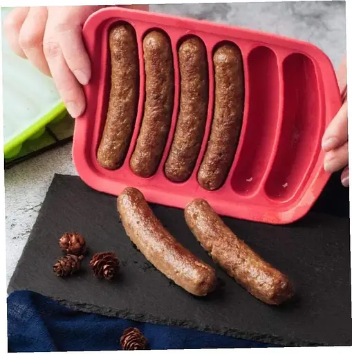 Форма для запікання випічки силіконова домашніх хот догів, сосисок, ковбасок, кебаба кебабниця, Kitchen Master Червоний 85365 - фото 7