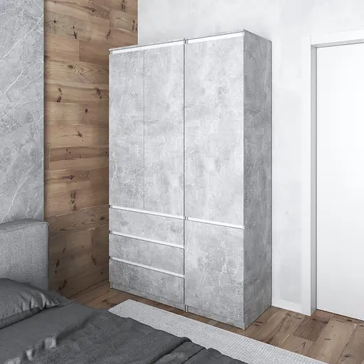 Шафа для одягу Vays в спальню з 3 шухлядами, штангою та полицями, без ручок R9+R22 - фото 7