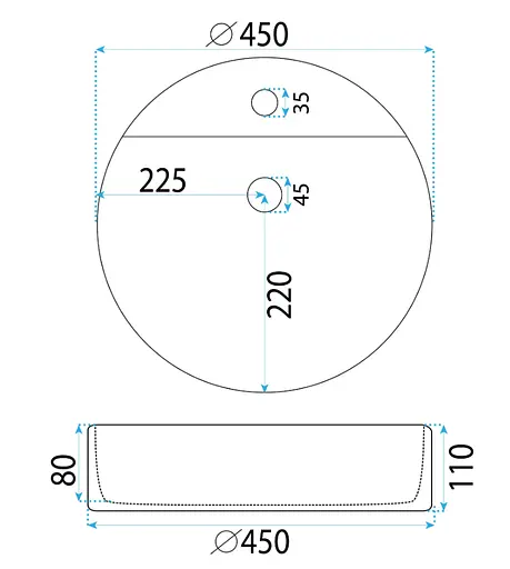 Умивальник Rea Ronda white накладний REA-U6622, Білий - фото 6