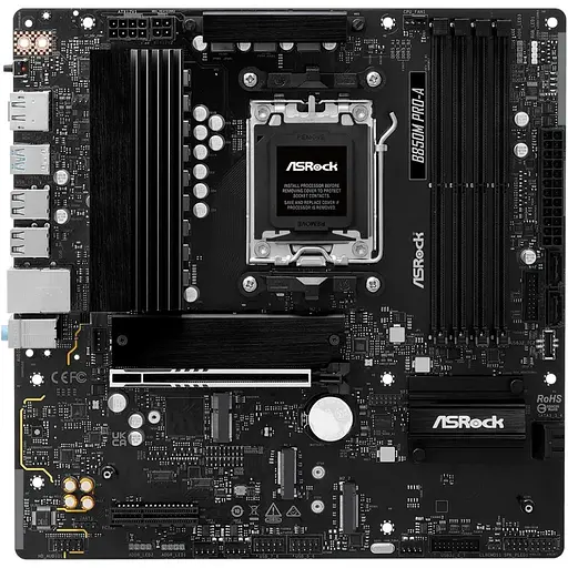Материнська плата ASRock B850M Pro-A (AM5/B850, 4xDDR5, PCIex16, HDMI/DP, 4xSATAІІІ, 3xM.2, 2.5GLan, mATX) - фото 6