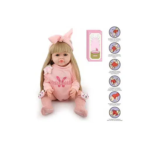 Кукла резиновая функциональная AFD, высота 52 см, звуки, прошитые волосы, аксессуары 8866-31S