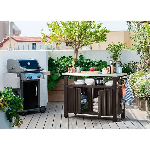 Стол-буфет для барбекю Keter Unity XL коричневый, 207 л - фото 6