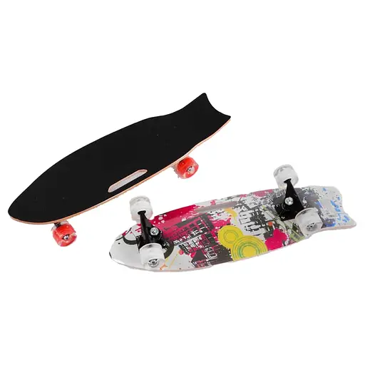 Скейт, дека с ручкой, доска 70 см, PU колеса, светящиеся, диаметр 6 см, C32026 (в ассортименте)