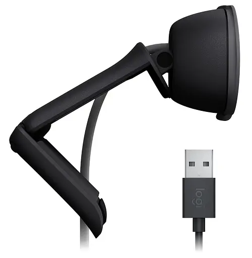 Веб-камера Logitech Brio 100 Graphite 1920x1080/30 fps фиксированный фокус микрофон угол обзора 58° RightLight 2 USB 1 м (960-001585) повреждена упаковка - фото 4