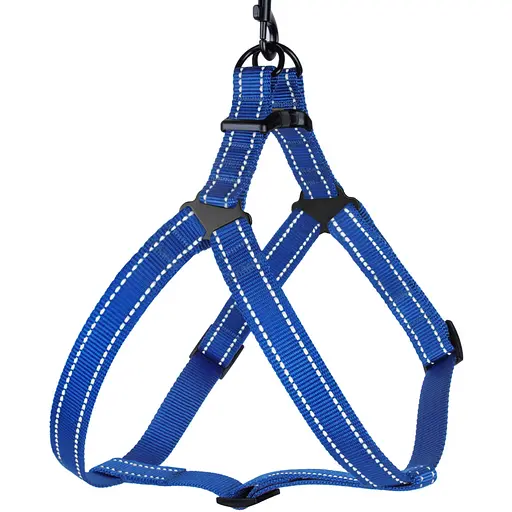 Шлея для собак Barksi Active світловідбивна (обхват грудей 40-53 см ширина 1.6 см) синя - фото 1