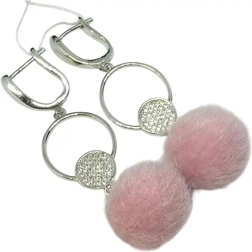 Срібні сережки Срібний рай з фіанітами. 1112 072363