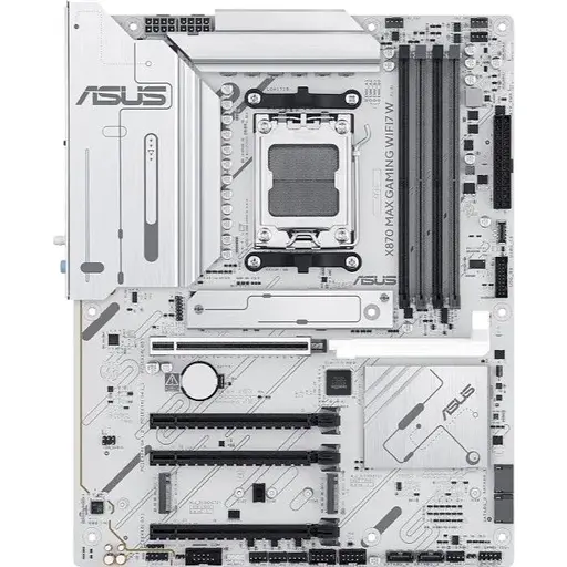 Материнская плата Asus AM5 X870 MAX Gaming WIFI7 W, X870, 4xDDR5, Int.Video (CPU), 4xSATA3, 3xM.2, 1xPCI-E 5.0 x16, 2xPCI-E 4.0 x16, 1xPCI-E 3.0 x16, Realtek 7.1, Realtek 2.5Gb, WiFi 7, Bluetooth 5.4, HDMI/2xType-C, ATX