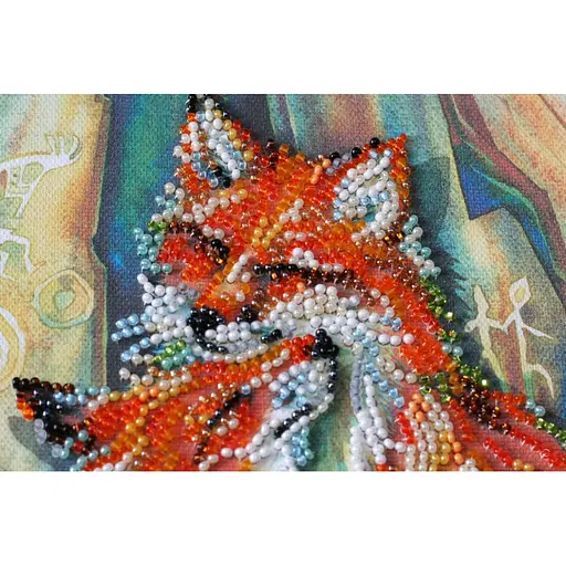 Набір-міді для вишивання бісером "Лисички" AMB-016 на натуральному полотні - фото 5