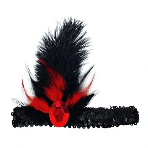 Резинка на голову c пером и камнем - фото 2