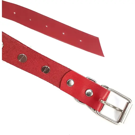 Чокер серце з великими шипами, із натуральної шкіри Art of Sex - Crystal, колір Червоний - фото 4