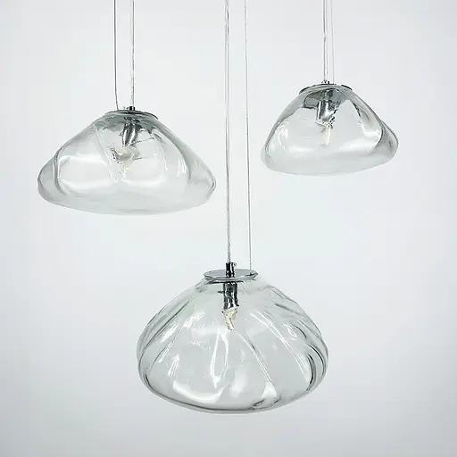 Стеклянный подвес с легкими изгибами Ø 20 см | Line F | Ст. MJ82-200 CH - фото 5