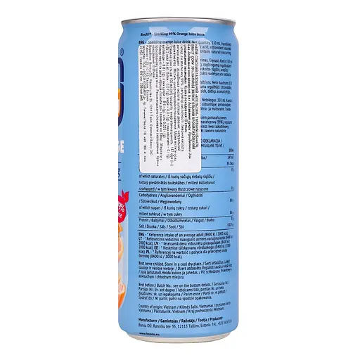 Напиток BonSU из сока апельсина 99% газированный 330 мл - фото 4