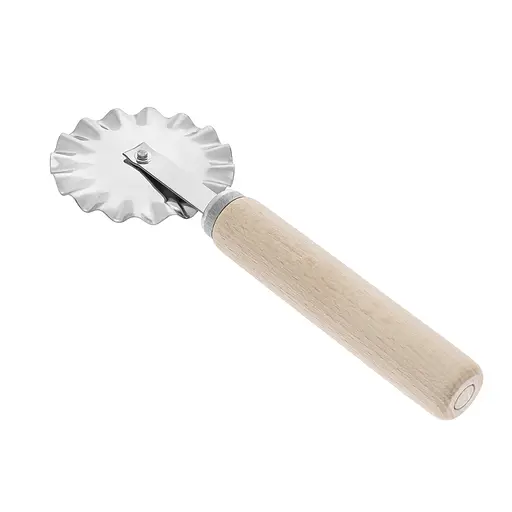 Ніж ролик фігурний зубчастий для тіста та вирізування чебуреків з дерев'яною ручкою Ø63х175 мм, Kitchette 85669 - фото 9