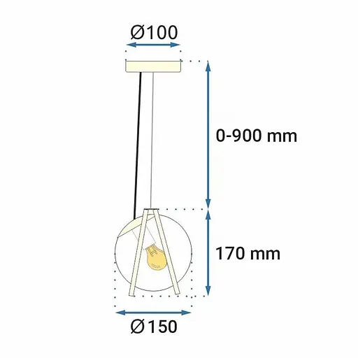 Підвіс із білим плафоном у латунному корпусі | Арт. Y 409/1 | Line F - фото 2