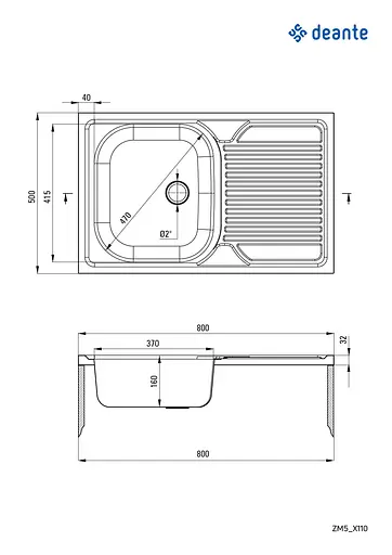 Мойка кухонная Deante Tango ZM5_0110 - фото 2