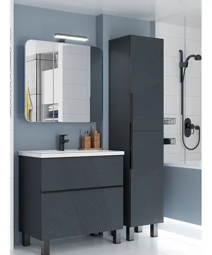 Тумба Мойдодир Rome 70-U з умивальником Debut 70 підвісна підлогова Графіт - фото 9