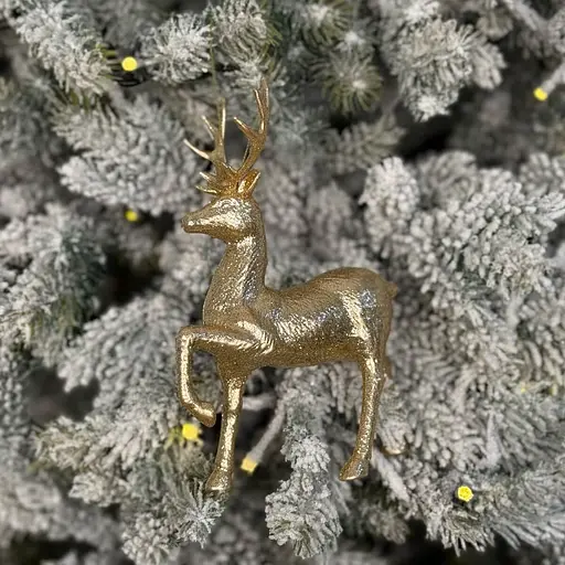 Елочная игрушка MIS LT Олень Благородный малый 11,5х5,5х16 см золотой - фото 2