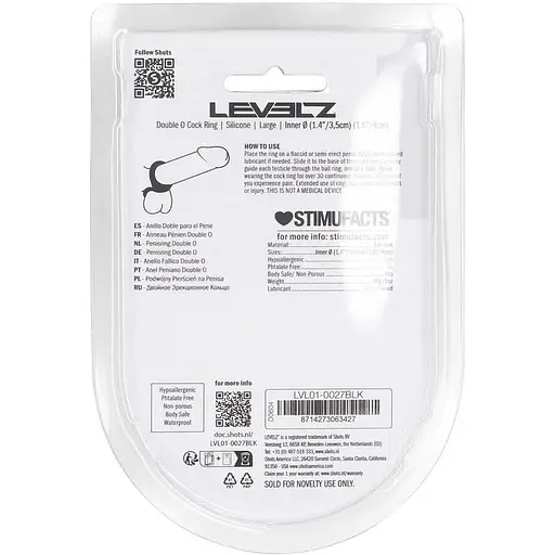 Ерекційне кільце Levelz by Shots M чорне - фото 5