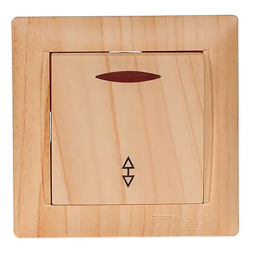 Выключатель проходной с подсветкой Primera 3816 сосна (LUXEL)  - фото 1