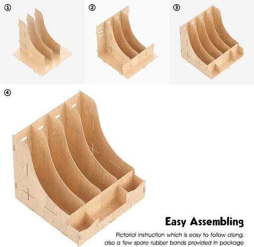 Тримач для документів Lesfit, дерев'яна система зберігання, офісний органайзер - фото 5