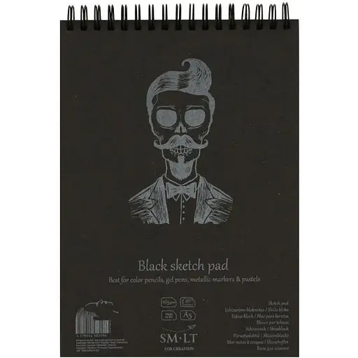 Альбом для рисунка SM-LT Art Authentic на спирали 165г/м2 20л черная бумага - фото 1