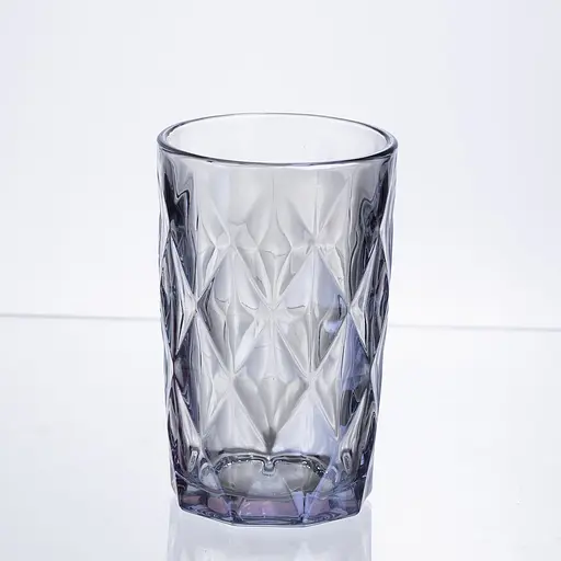 Набор стаканов Diamond Blue 6 штук по 300 мл. HP-19-276 стеклянных прозрачных стакан для напитков лимонадов и газировки - фото 3