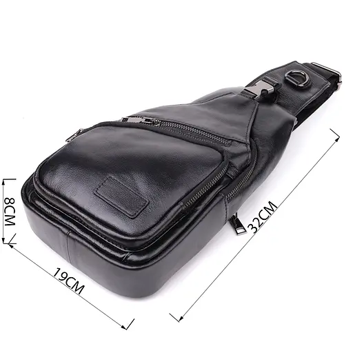 Мужская сумка через плечо из натуральной кожи Vintage 19х32х8 см sum0028982 - фото 3