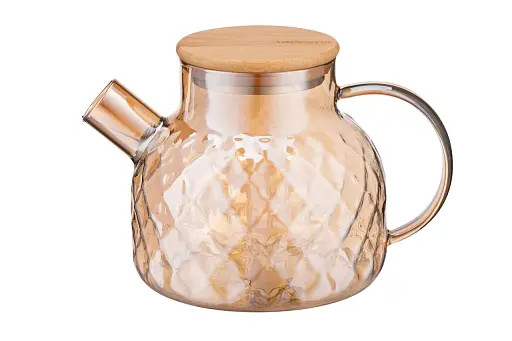 Заварник Ardesto Golden Moon 1000 мл боросилікатне скло з бамбуковою кришкою (AR3010GBH) - фото 5