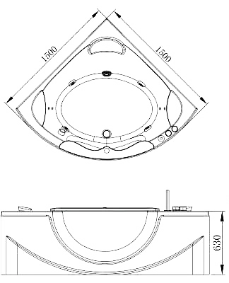 Ванна акрилова Volle 150x150 TS-103 - фото 2