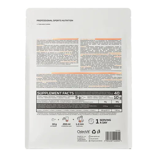Для суставов и связок OstroVit Collagen + Vitamin C Peach 400 г - фото 3