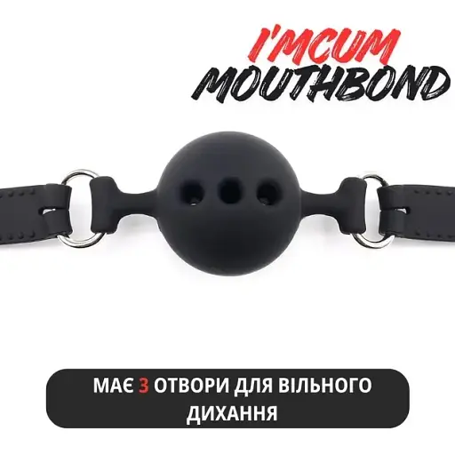 Кляп I’MCUM MouthBond для рольових ігор Чорний (IM-SM208) - фото 5
