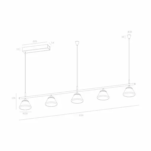 Подвесной светильник Skarlat RHL77027 5*6W BK 4000K - фото 2