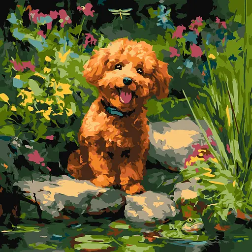 Набор для рисования по номерам "Пудель на ставку" Ideyka 40х40 см КНО6799